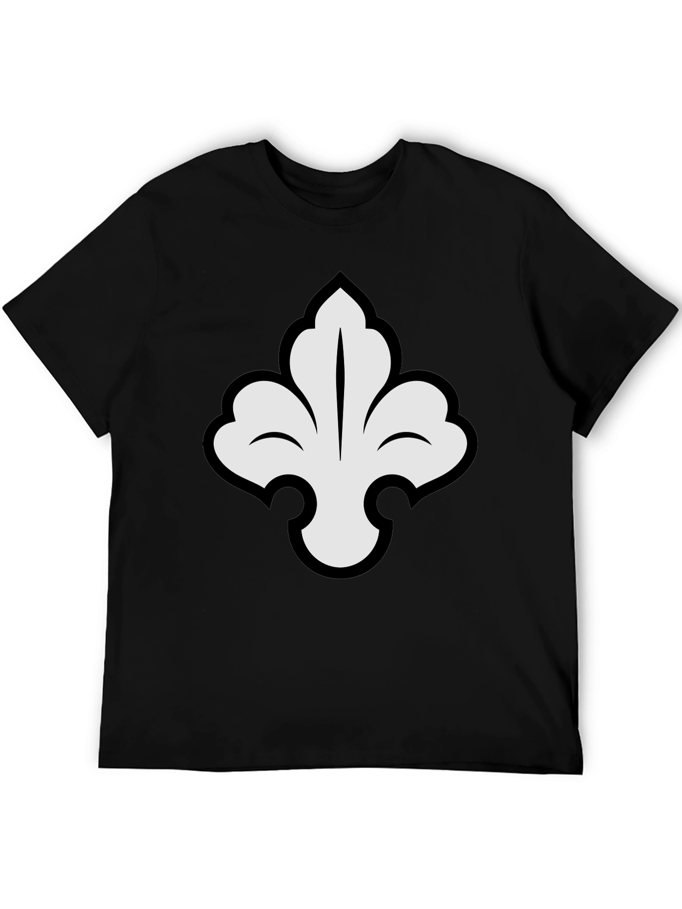 Elegant Fleur-de-lis Graphic Tee - Stylish Black T-Shirt