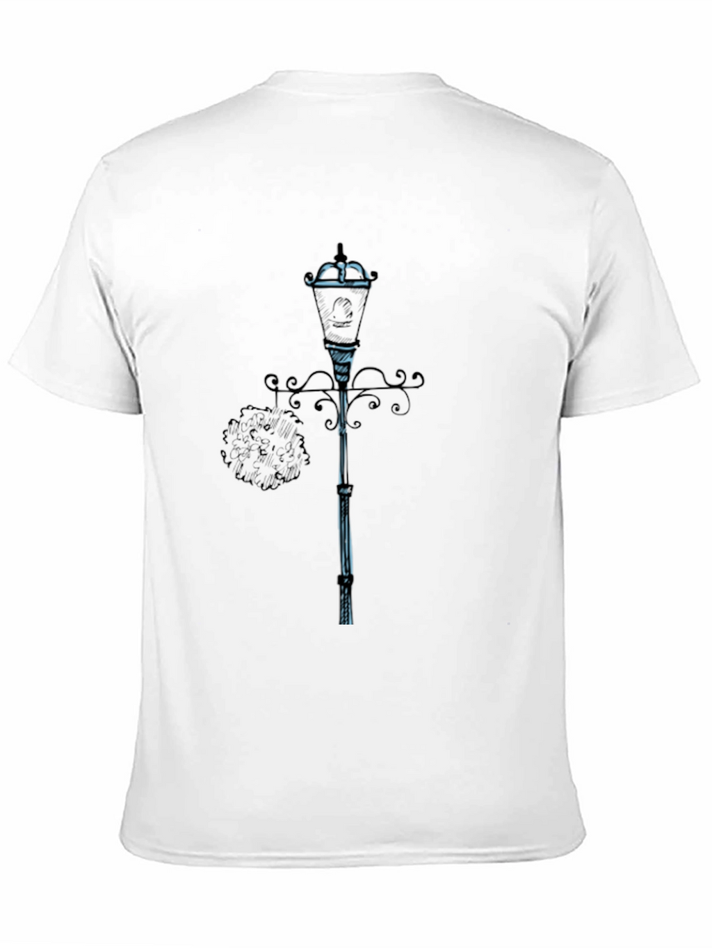 Stylish Black T-Shirt with Lamp Post Design