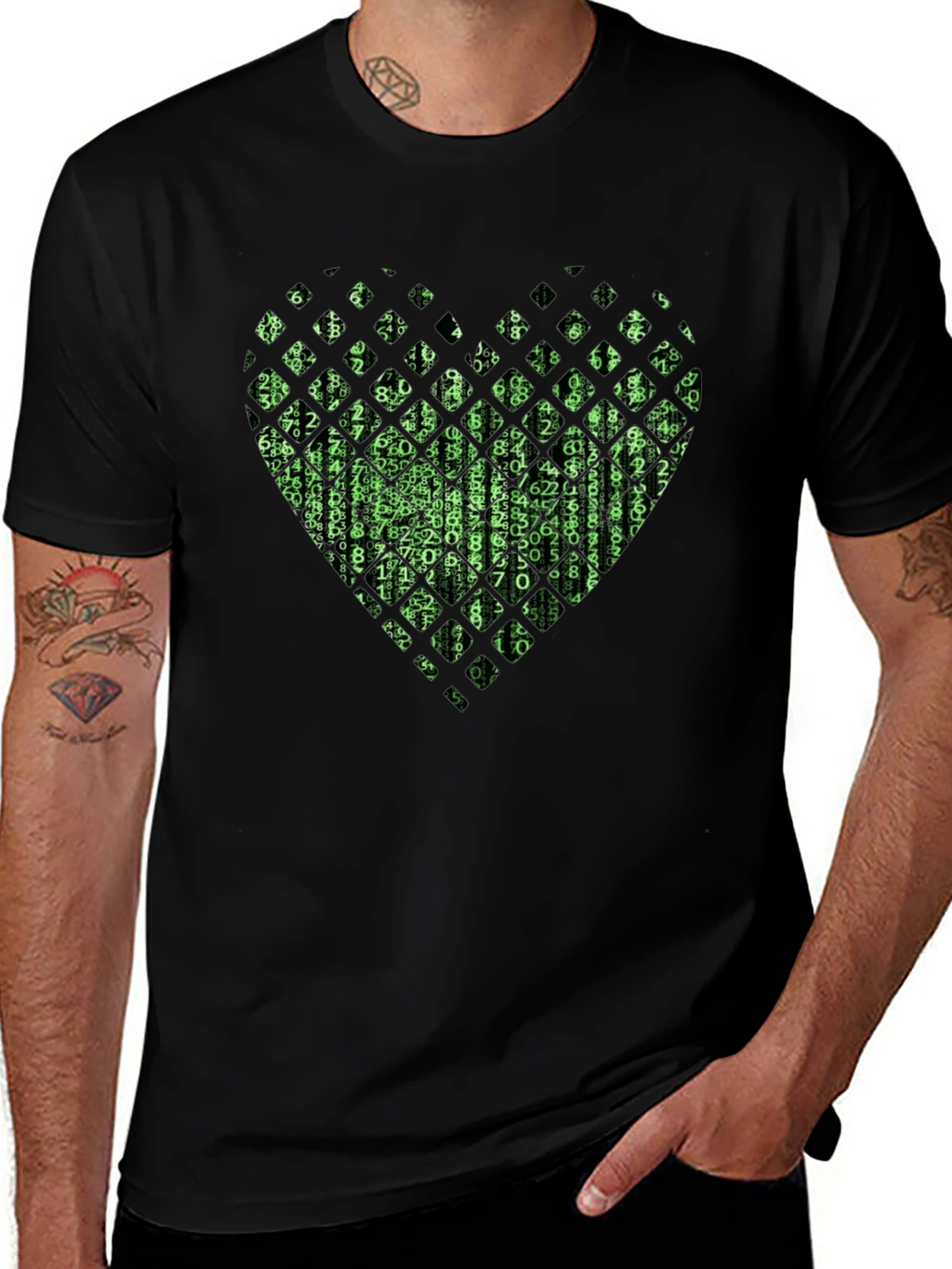 Matrix Heart Black T-Shirt