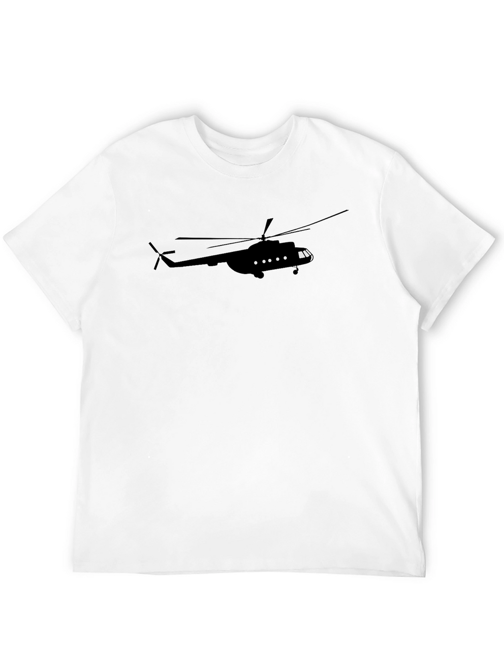 Helicopter Graphic Tee - Black Cotton T-Shirt