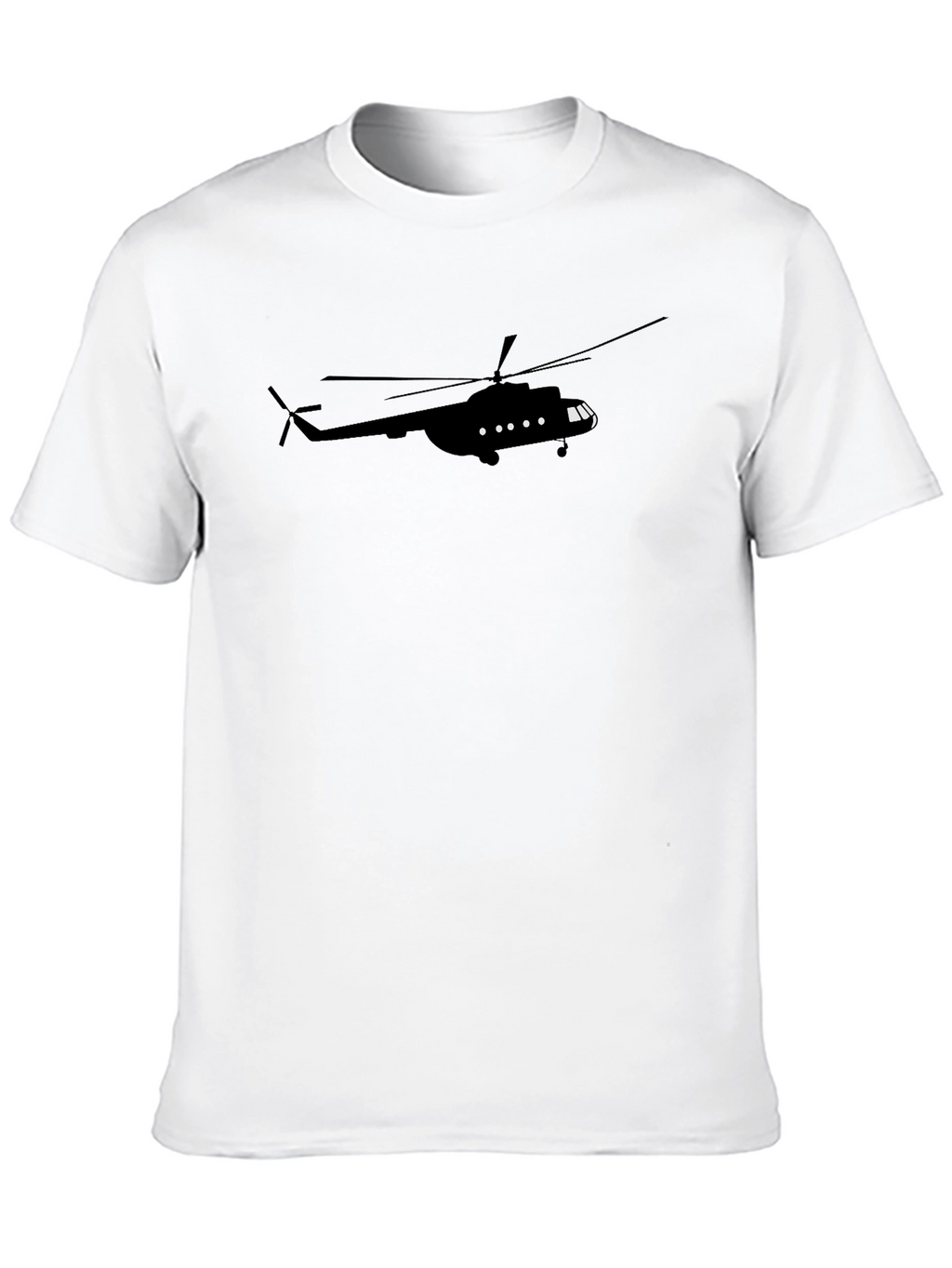 Helicopter Graphic Tee - Black Cotton T-Shirt