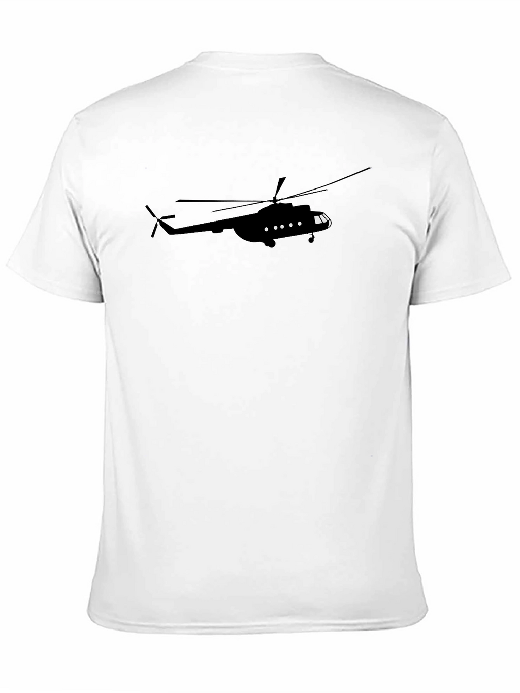 Helicopter Graphic Tee - Black Cotton T-Shirt