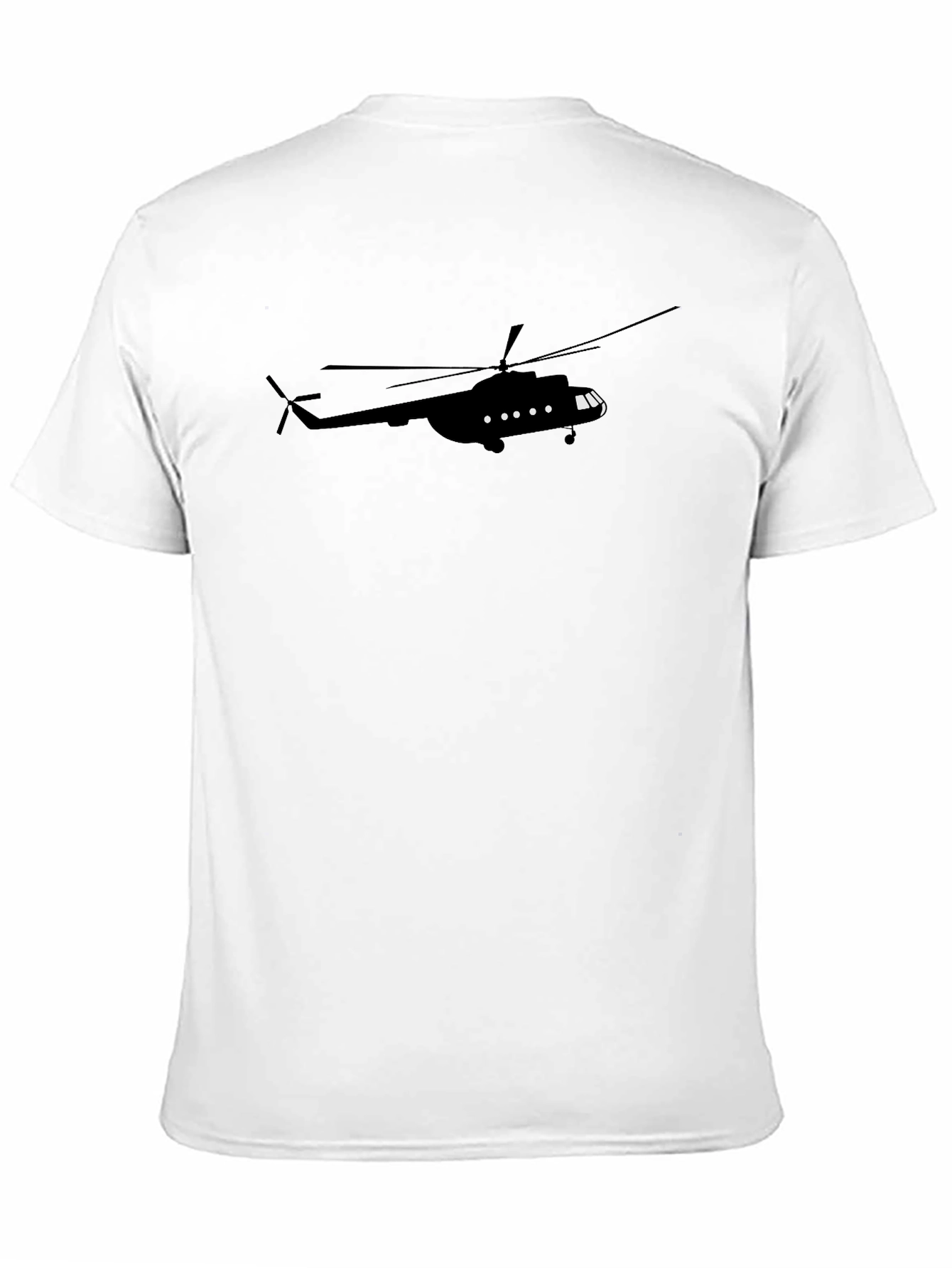 Helicopter Graphic Tee - Black Cotton T-Shirt