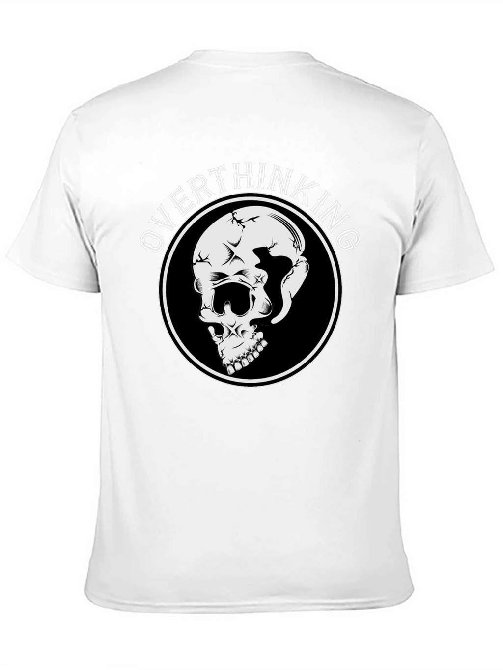 Overthinking Skull Graphic Black T-Shirt