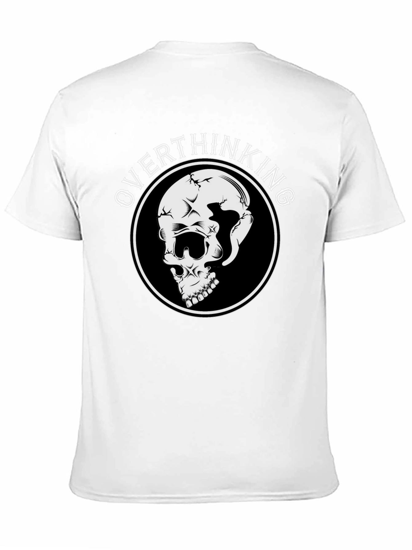 Overthinking Skull Graphic Black T-Shirt