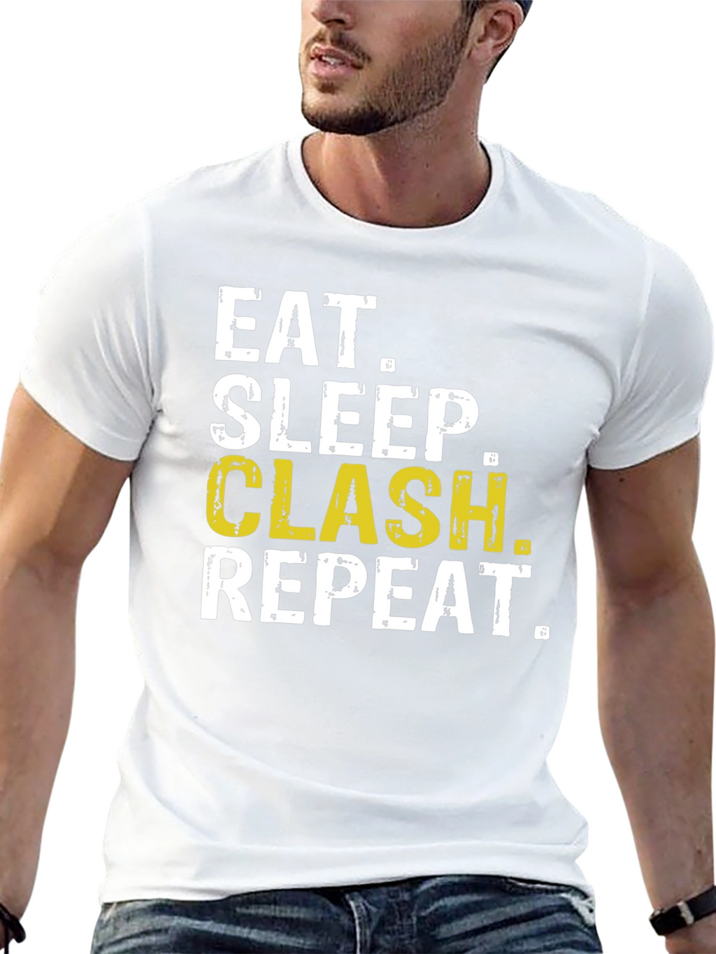 Eat Sleep Clash Repeat Black T-Shirt