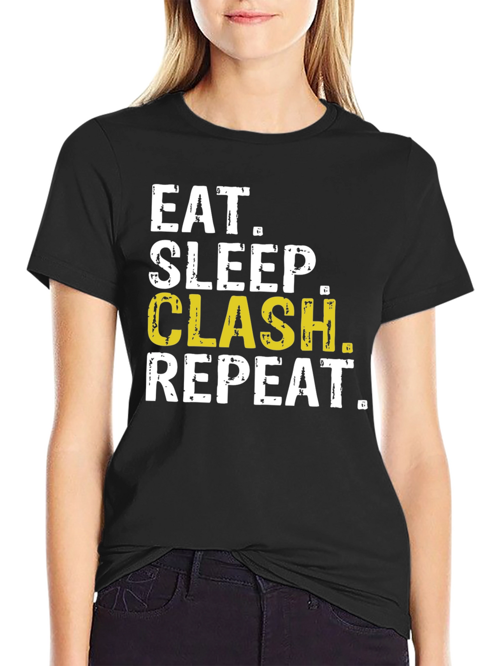 Eat Sleep Clash Repeat Black T-Shirt