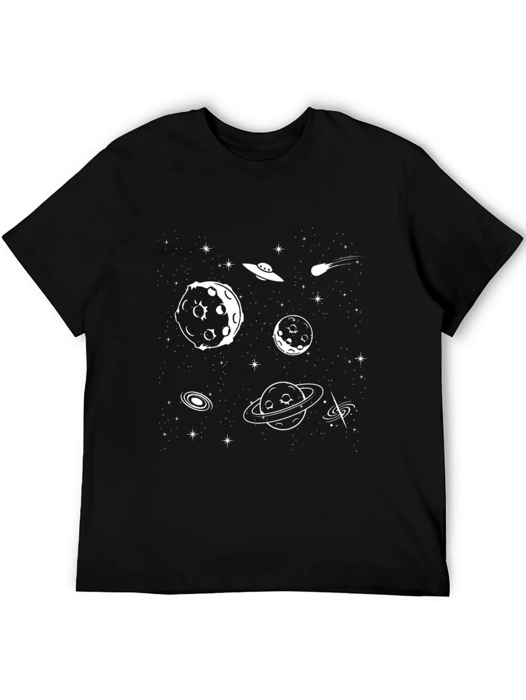 Cosmic Print Tee - Black Graphic T-Shirt