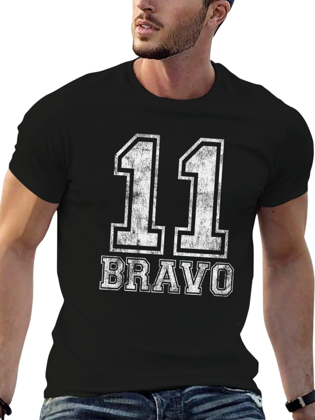 11 Bravo Distressed Graphic T-Shirt