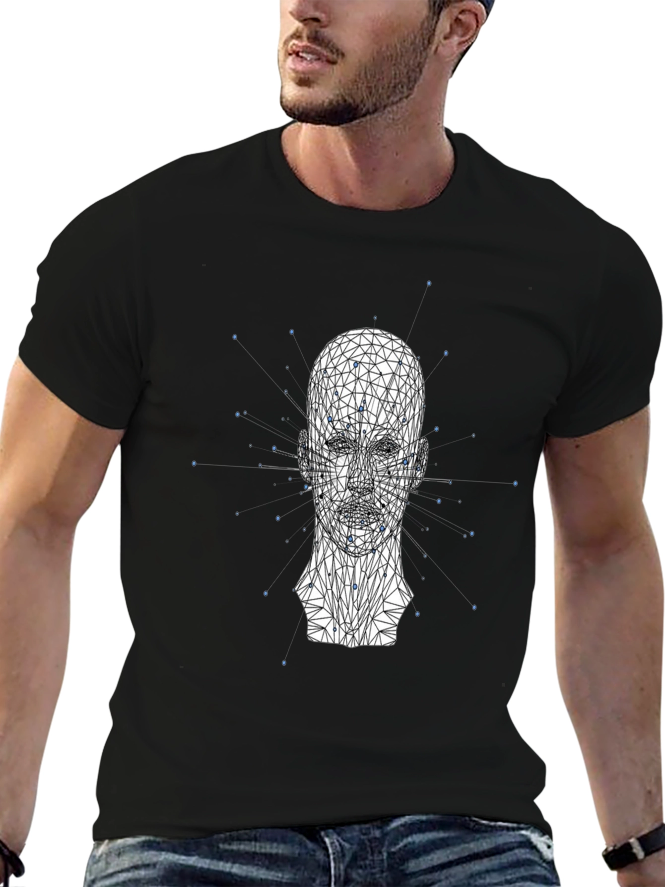 Geometric Head T-Shirt - Modern Style