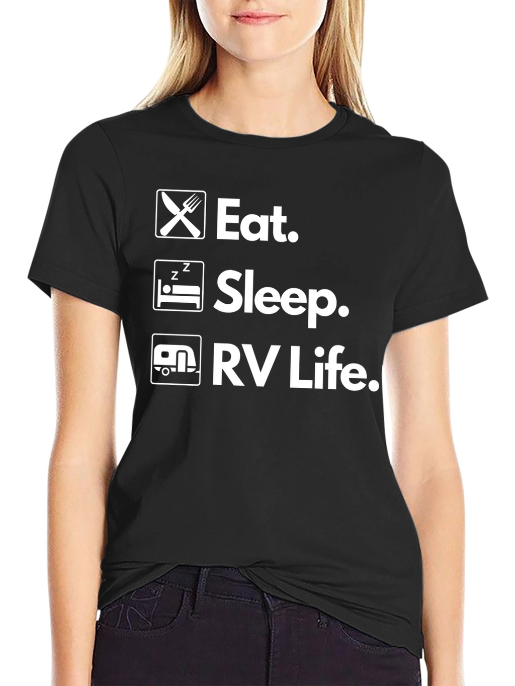 Eat Sleep RV Life T-Shirt - Camping Adventure Tee