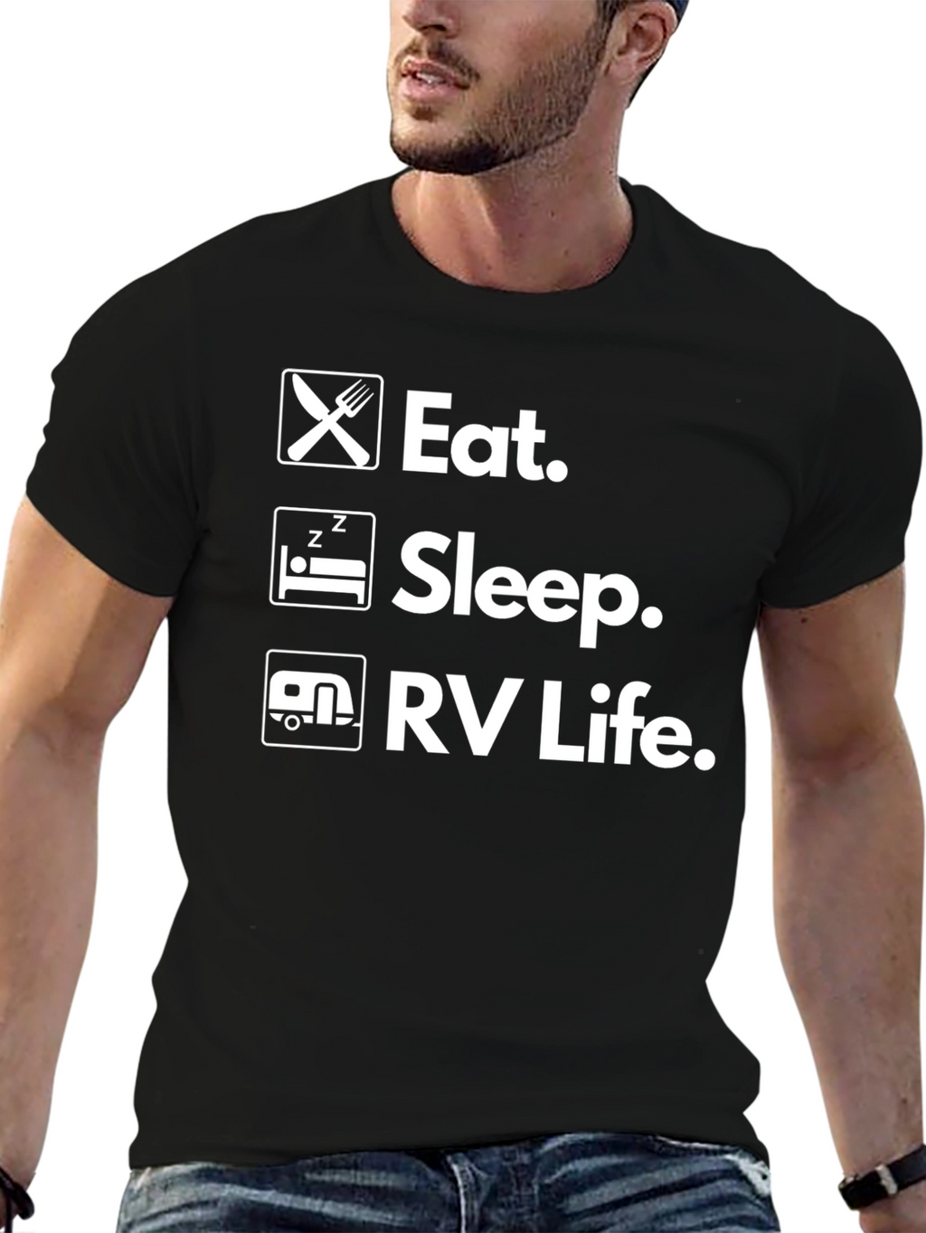 Eat Sleep RV Life T-Shirt - Camping Adventure Tee