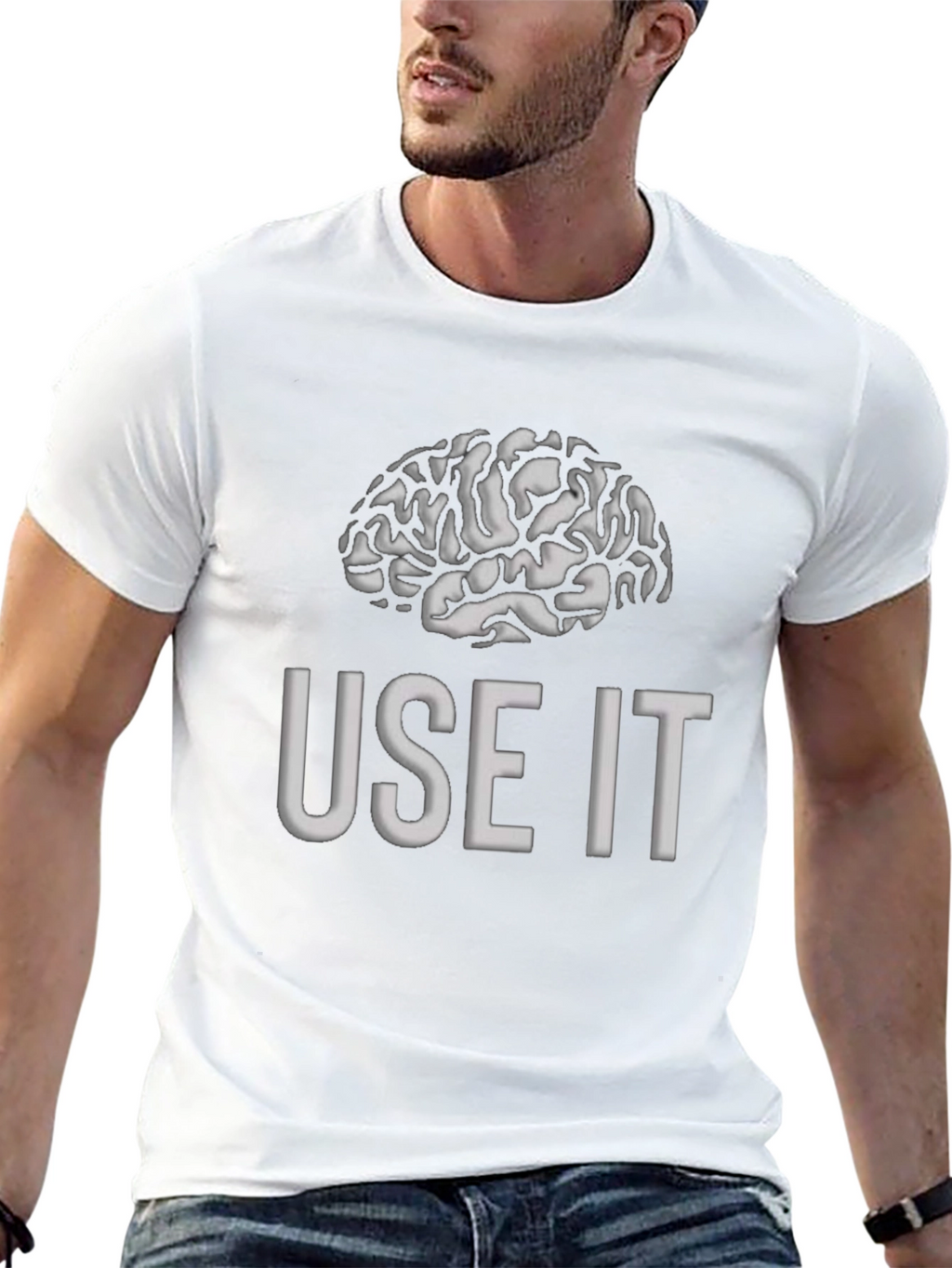 Use It Brain T-Shirt - Mens Black Graphic Tee