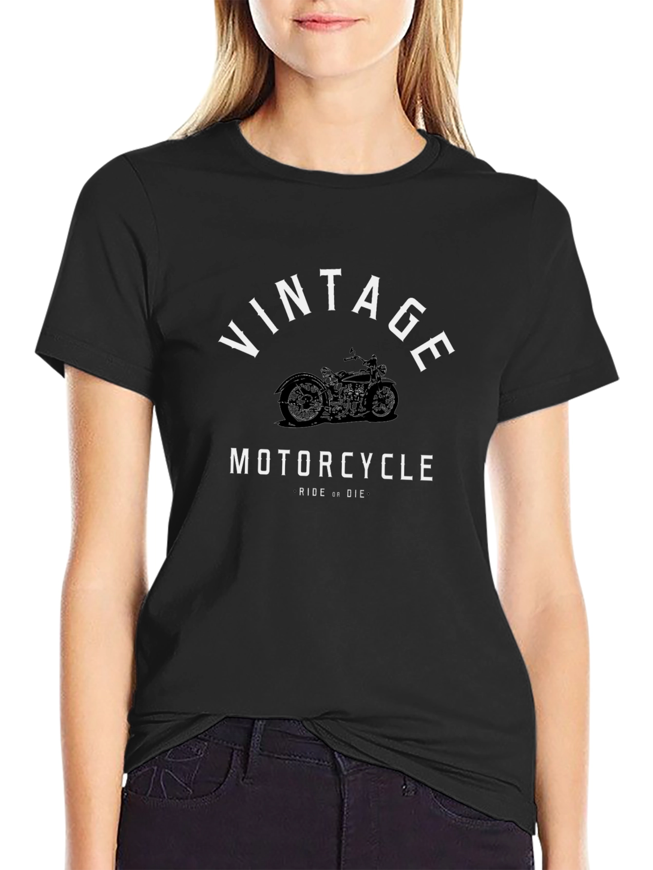 Vintage Motorcycle Ride or Die Graphic T-Shirt