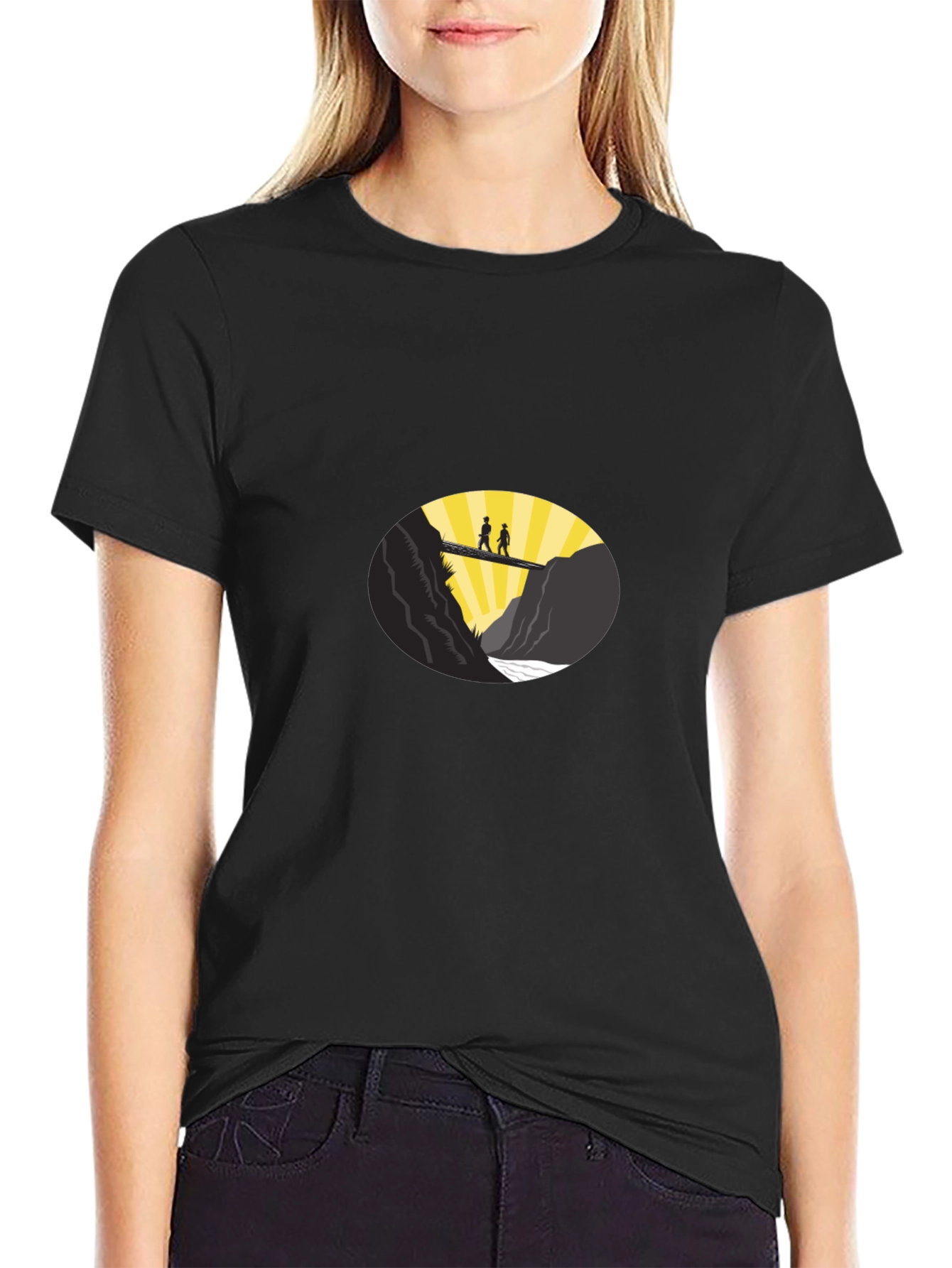 Couple Bridge Graphic Tee - Black