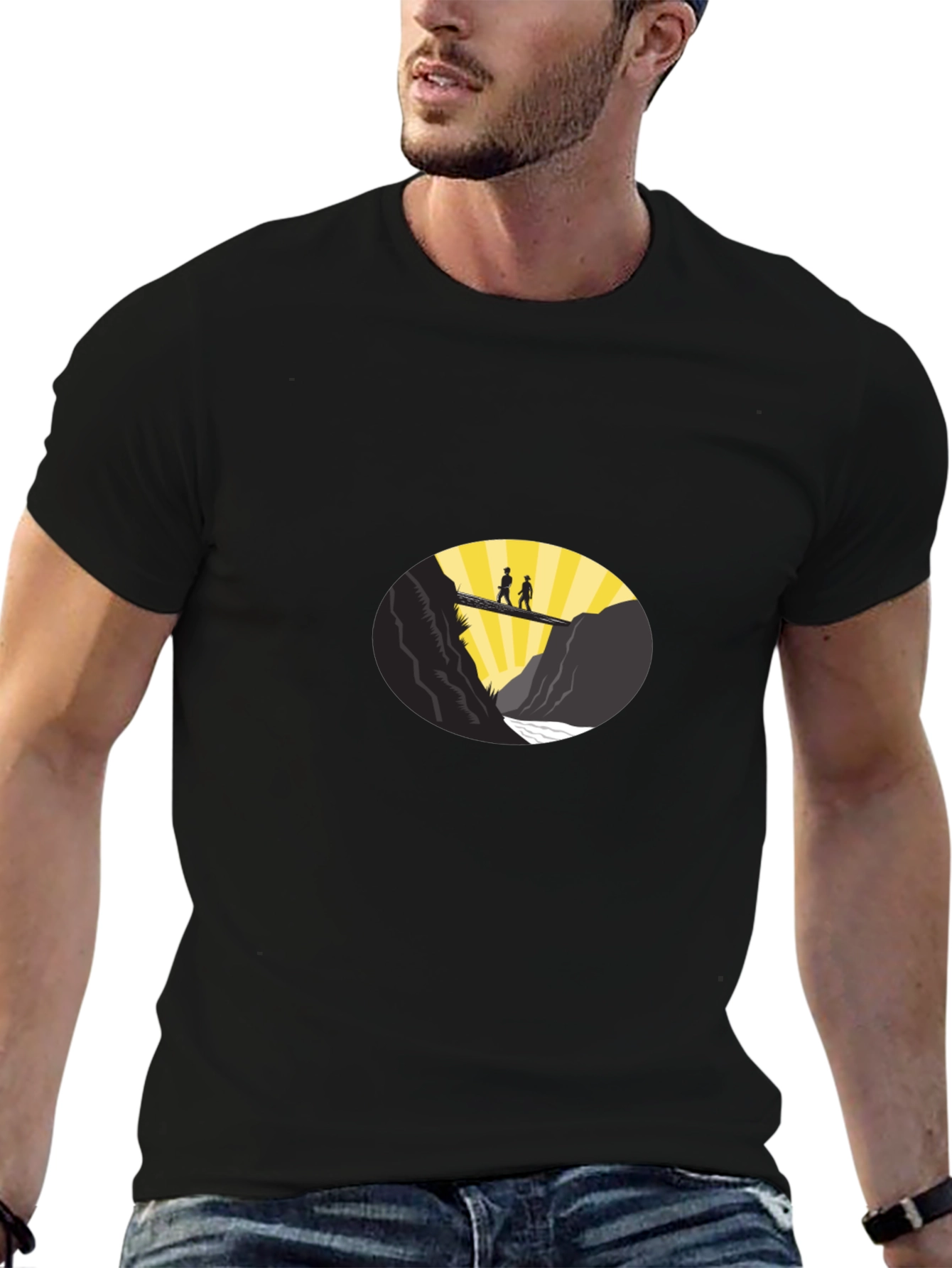 Couple Bridge Graphic Tee - Black