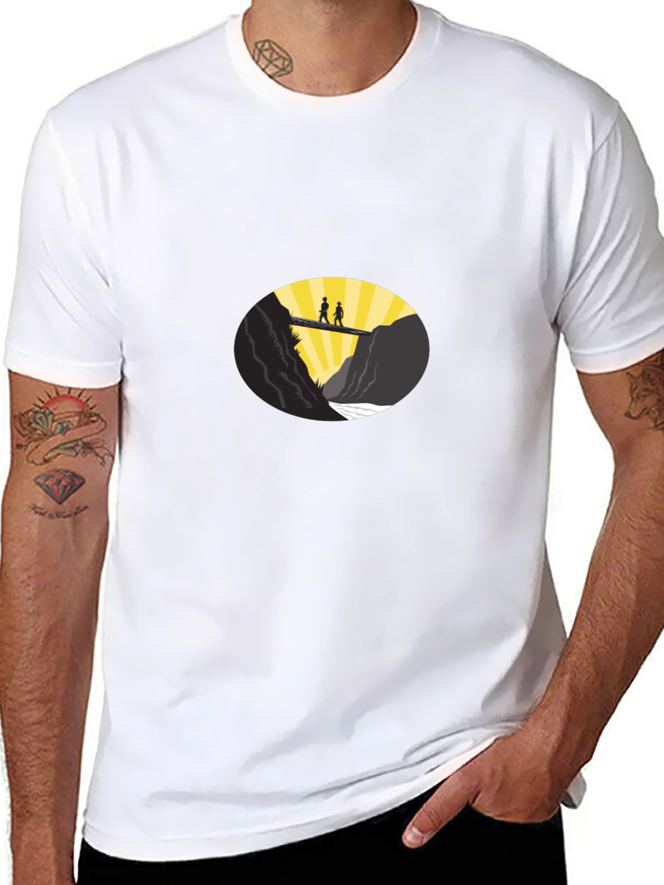 Couple Bridge Graphic Tee - Black