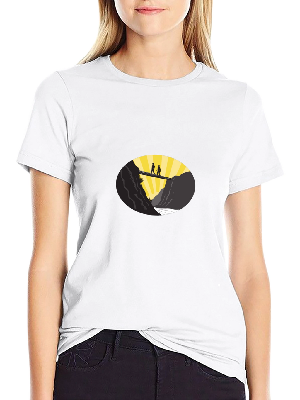 Couple Bridge Graphic Tee - Black