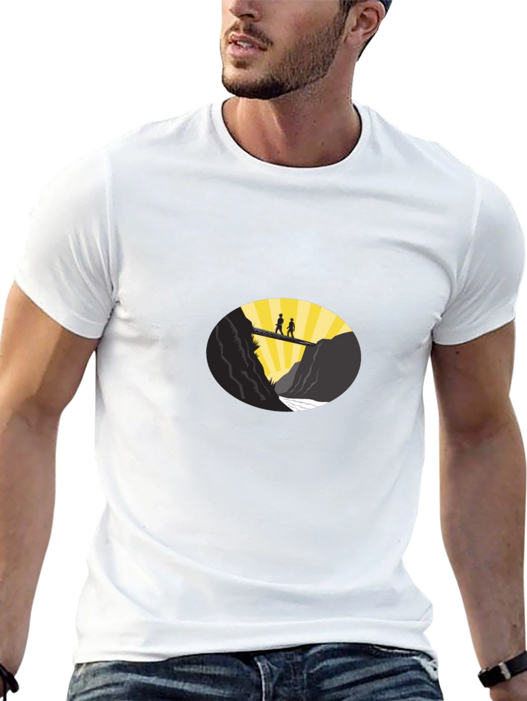 Couple Bridge Graphic Tee - Black