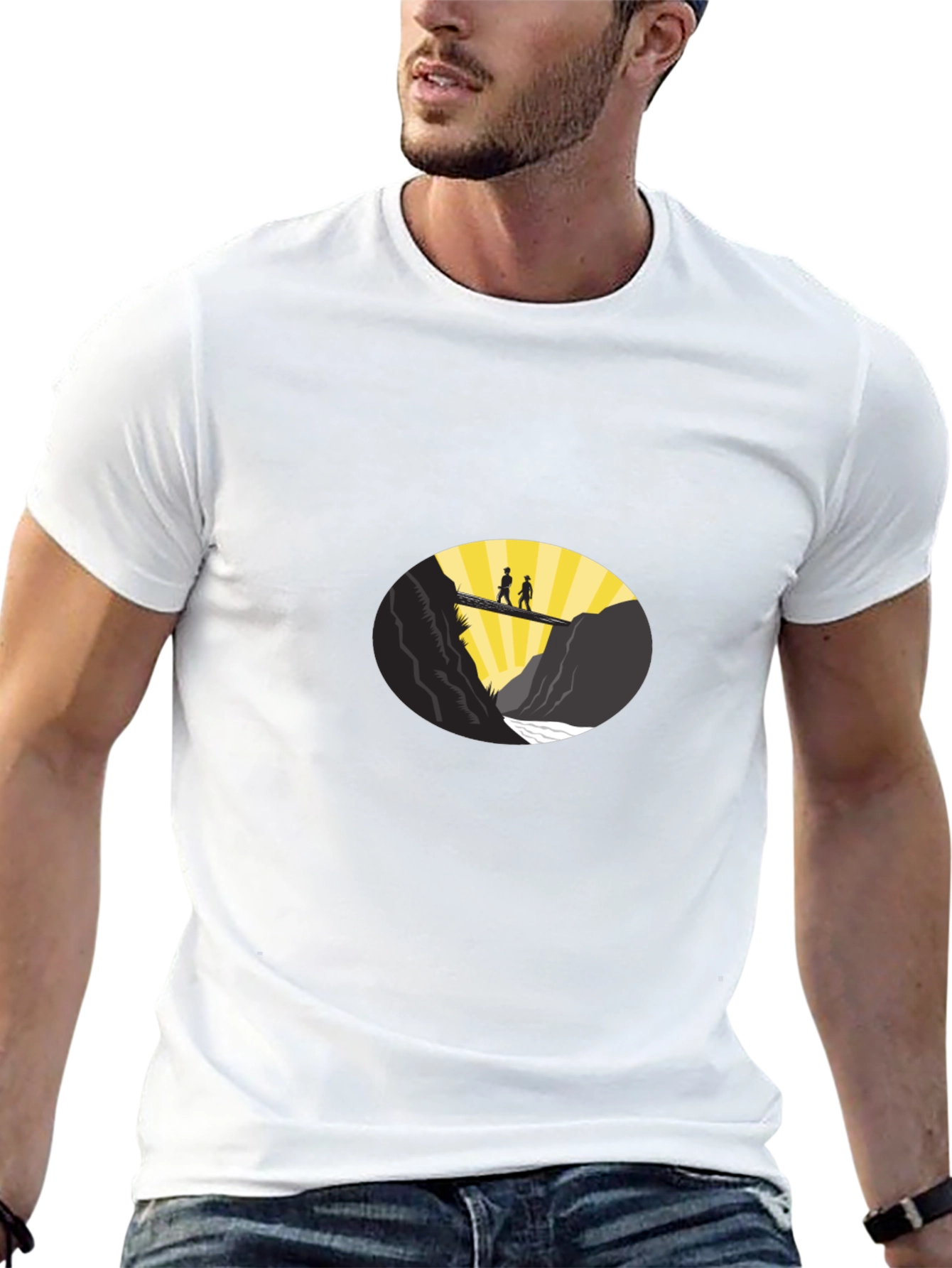 Couple Bridge Graphic Tee - Black