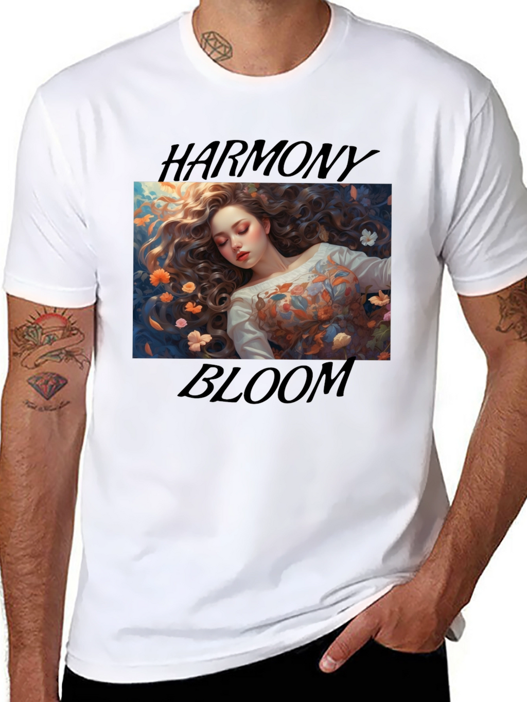 Harmony Bloom Graphic Tee - Black