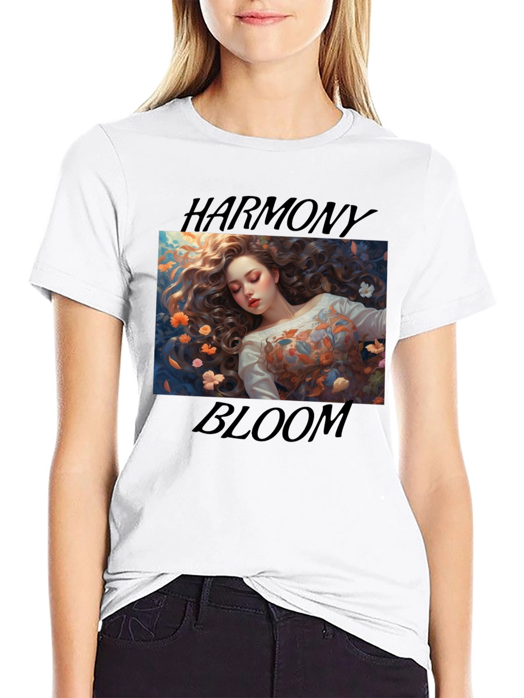 Harmony Bloom Graphic Tee - Black