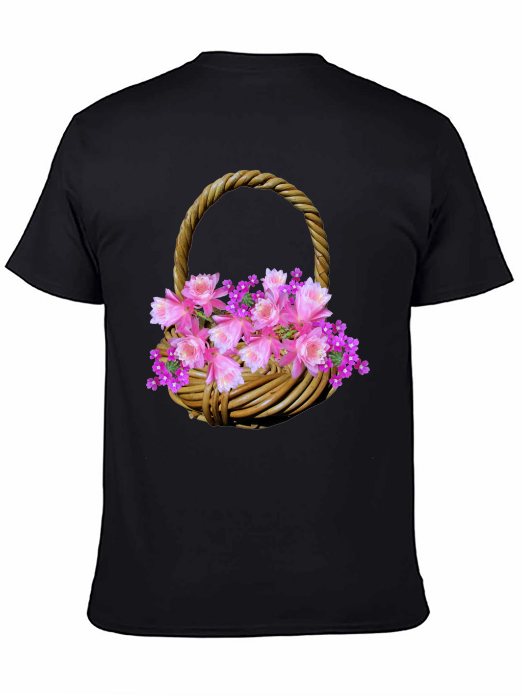 Floral Basket Graphic Tee - Stylish Mens T-Shirt