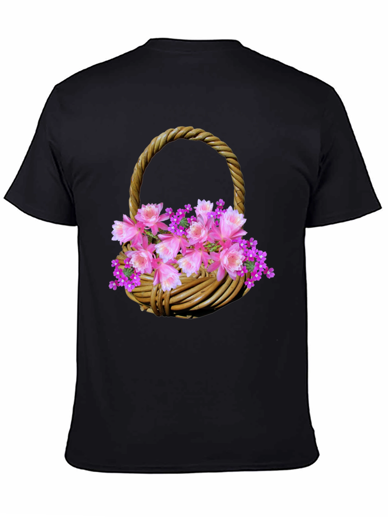 Floral Basket Graphic Tee - Stylish Mens T-Shirt