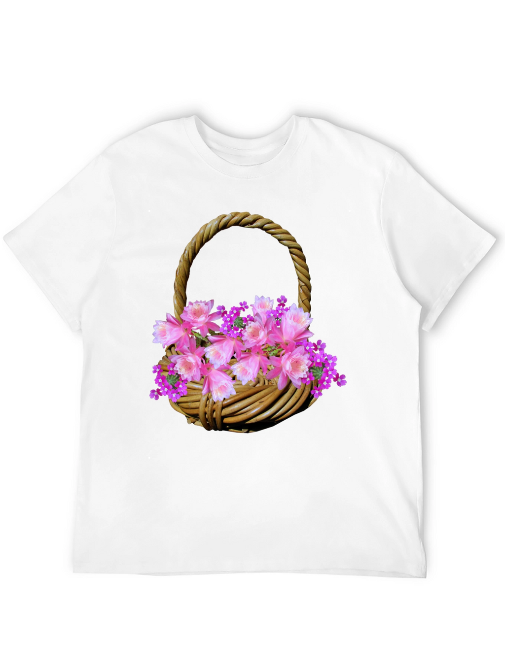 Floral Basket Graphic Tee - Stylish Mens T-Shirt