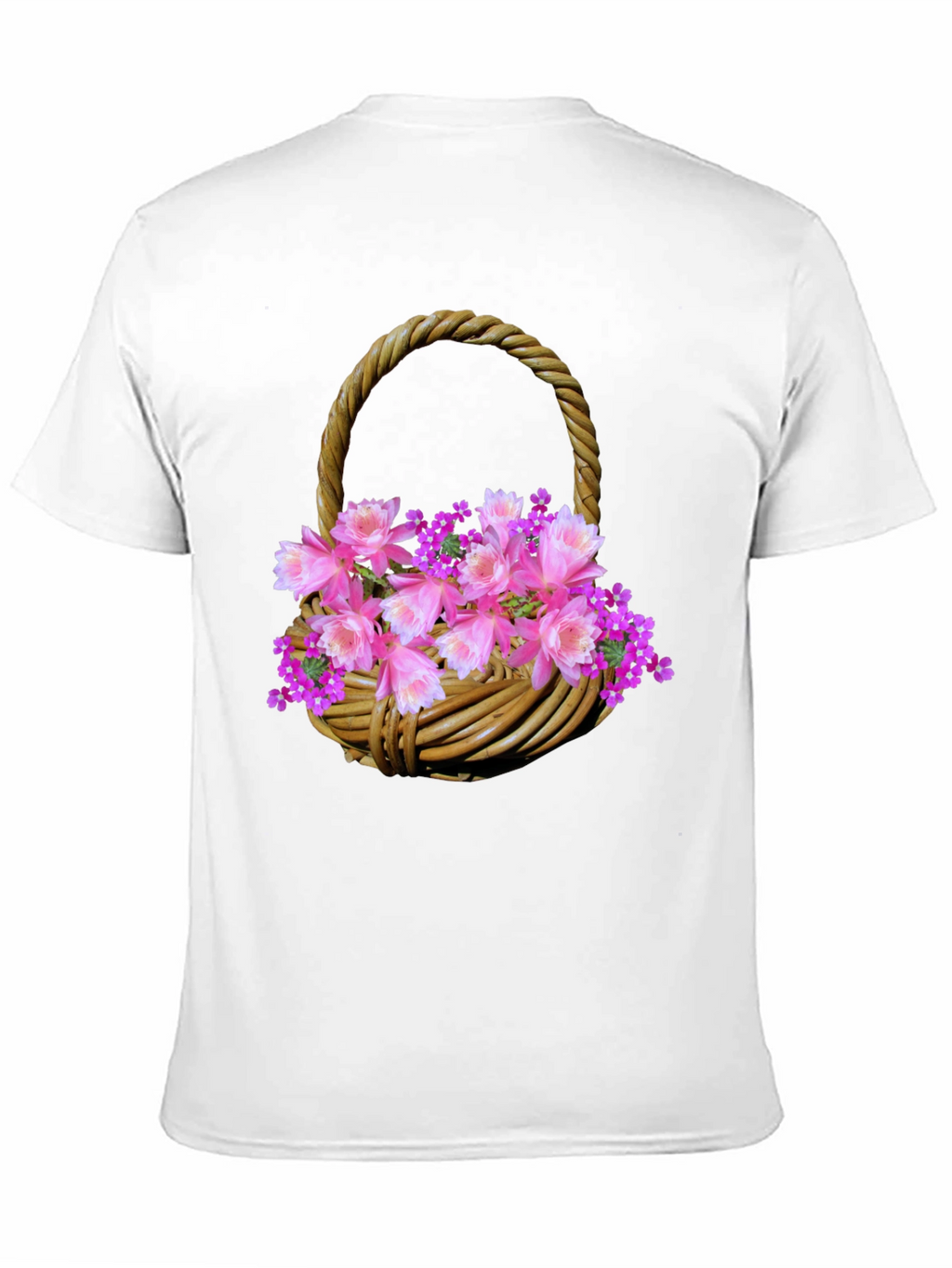 Floral Basket Graphic Tee - Stylish Mens T-Shirt
