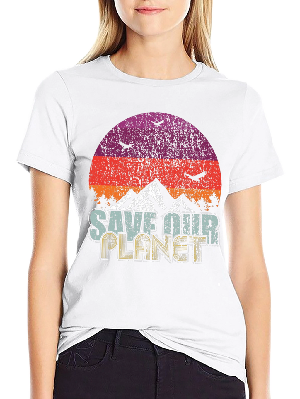 Save Our Planet Graphic T-Shirt Retro Earth Day Tee