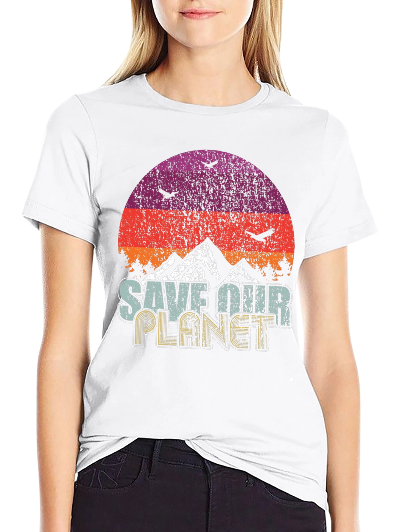 Save Our Planet Graphic T-Shirt Retro Earth Day Tee