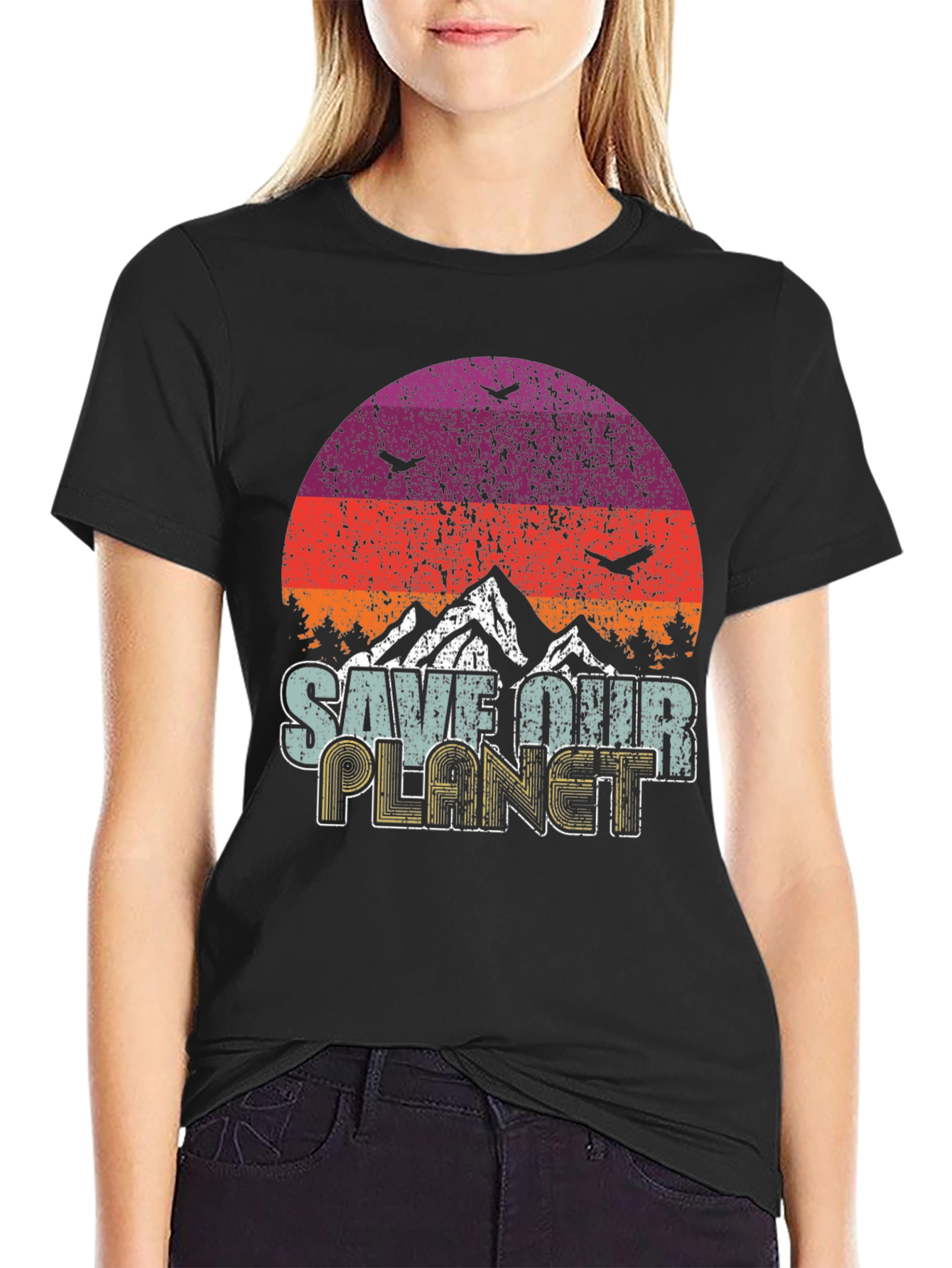 Save Our Planet Graphic T-Shirt Retro Earth Day Tee