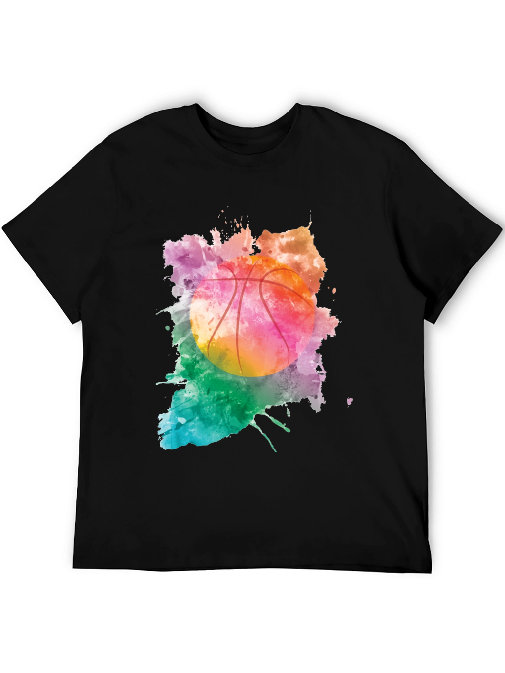 Watercolor Basketball Graphic T-Shirt