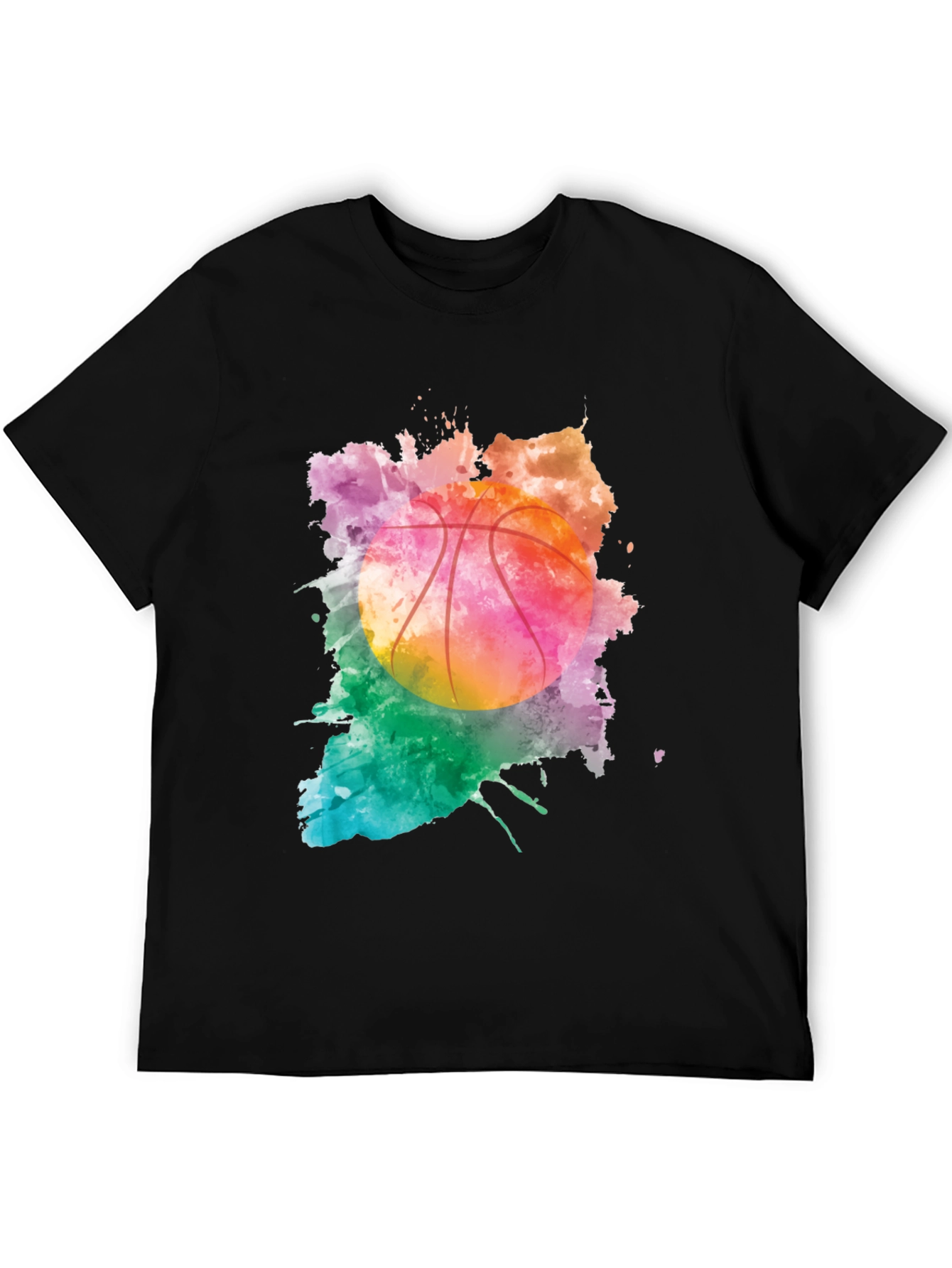 Watercolor Basketball Graphic T-Shirt
