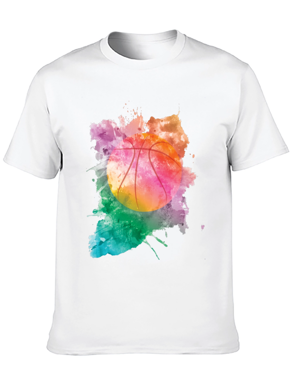 Watercolor Basketball Graphic T-Shirt