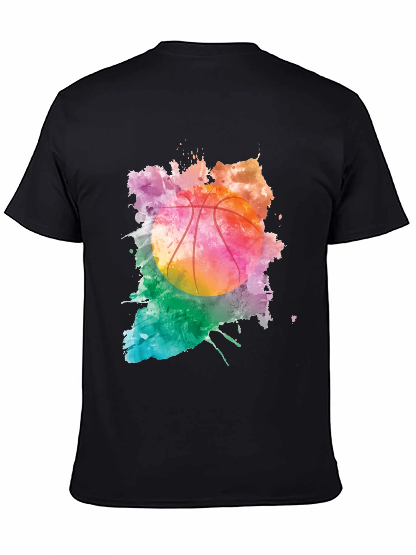 Watercolor Basketball Graphic T-Shirt