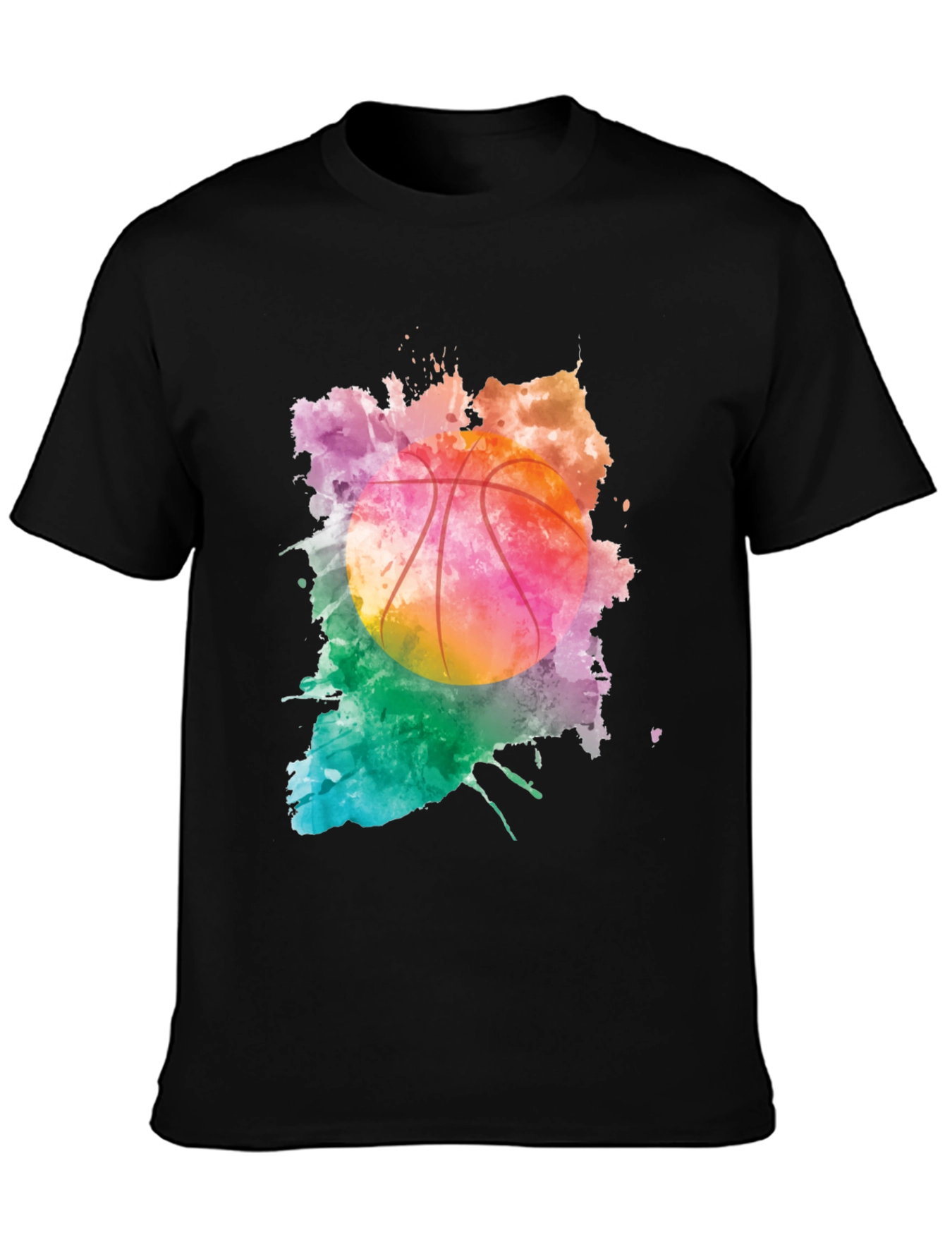 Watercolor Basketball Graphic T-Shirt