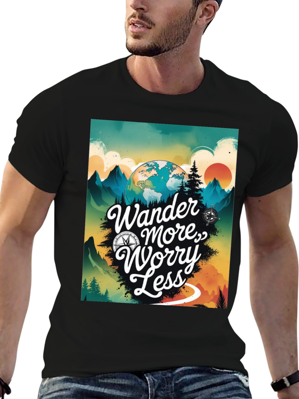 Wander More Worry Less Graphic Tee