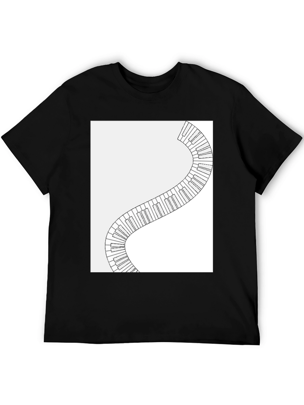 Piano Keys Winding Graphic Tee - Music Lovers T-Shirt