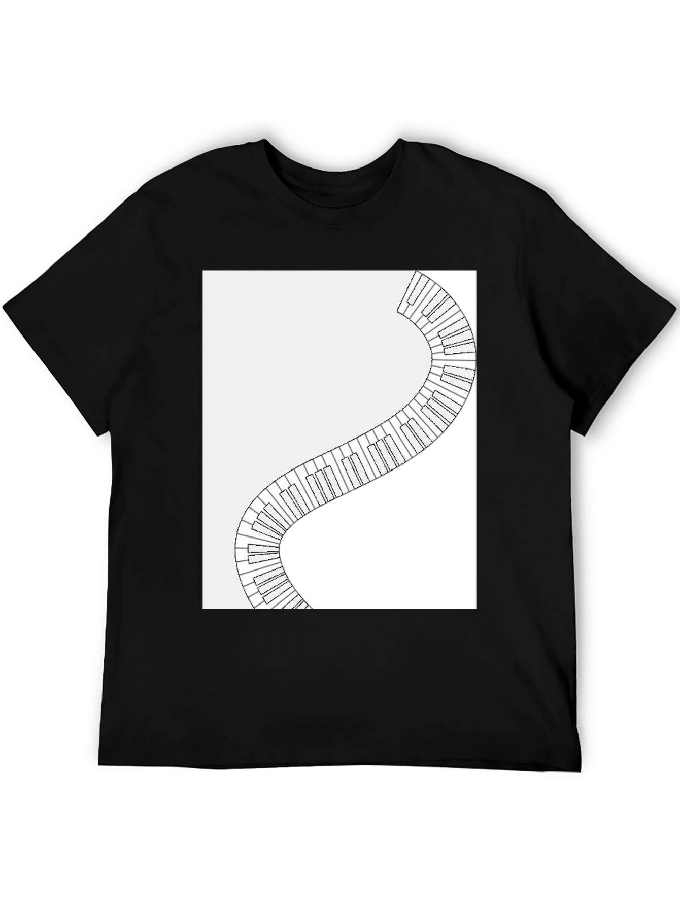 Piano Keys Winding Graphic Tee - Music Lovers T-Shirt