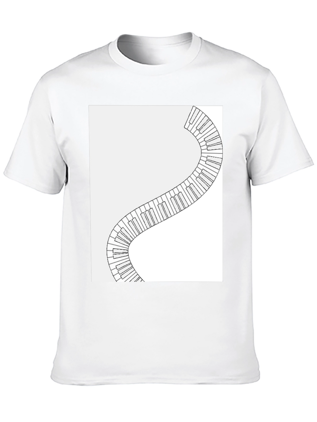 Piano Keys Winding Graphic Tee - Music Lovers T-Shirt
