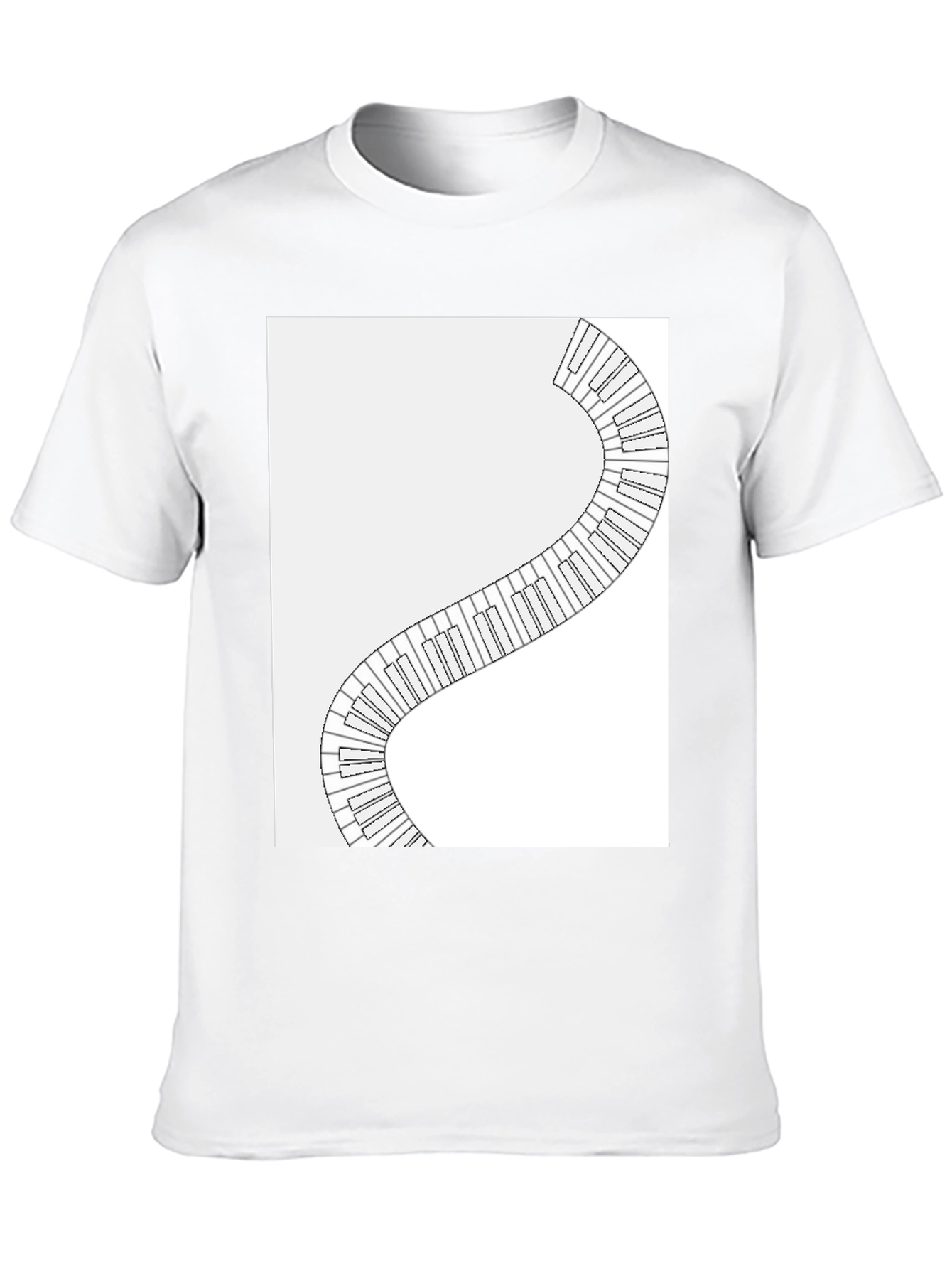 Piano Keys Winding Graphic Tee - Music Lovers T-Shirt