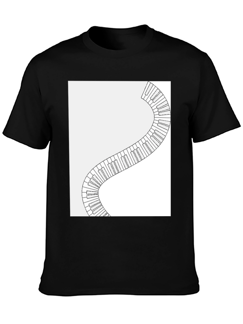 Piano Keys Winding Graphic Tee - Music Lovers T-Shirt