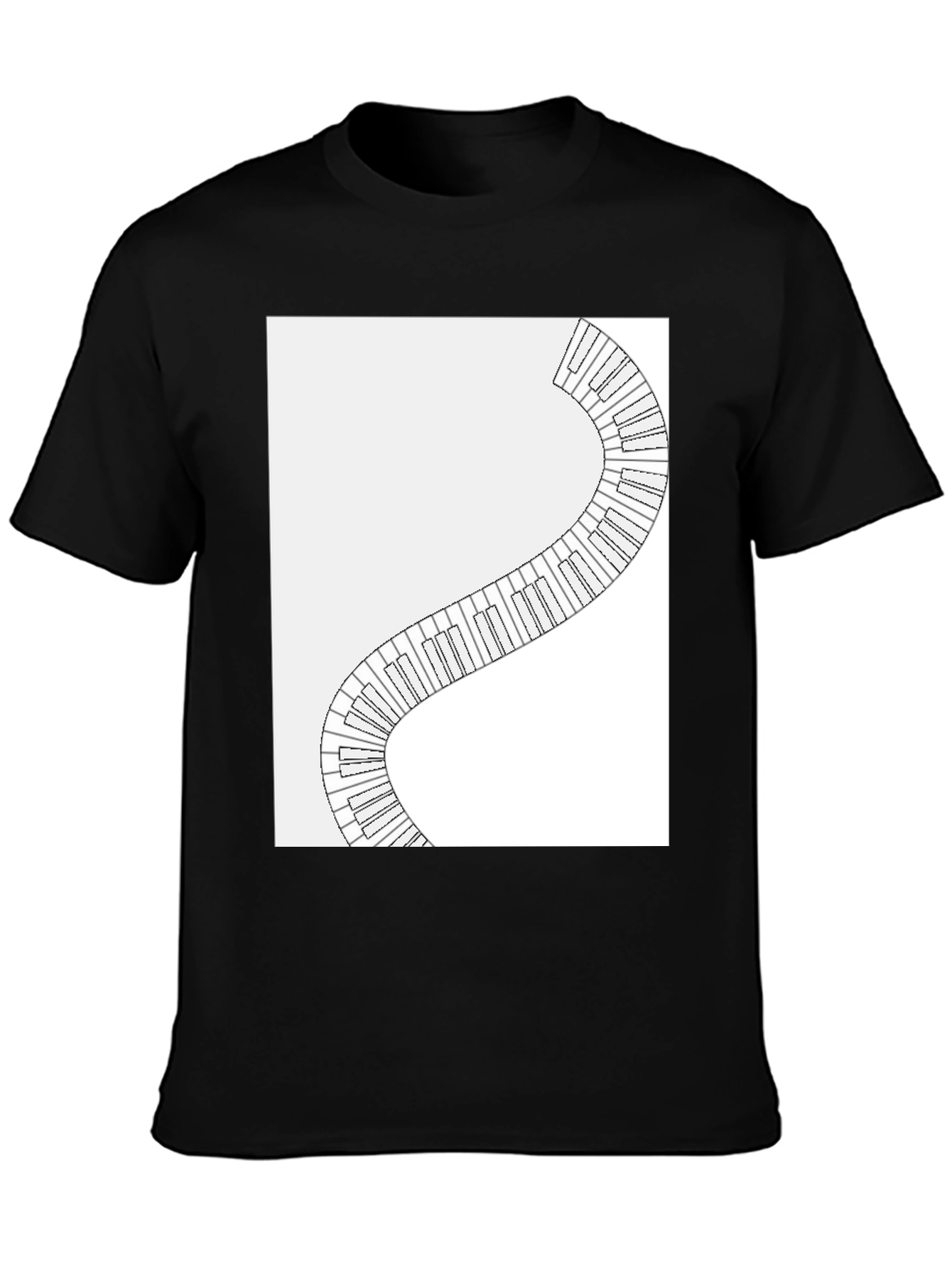 Piano Keys Winding Graphic Tee - Music Lovers T-Shirt