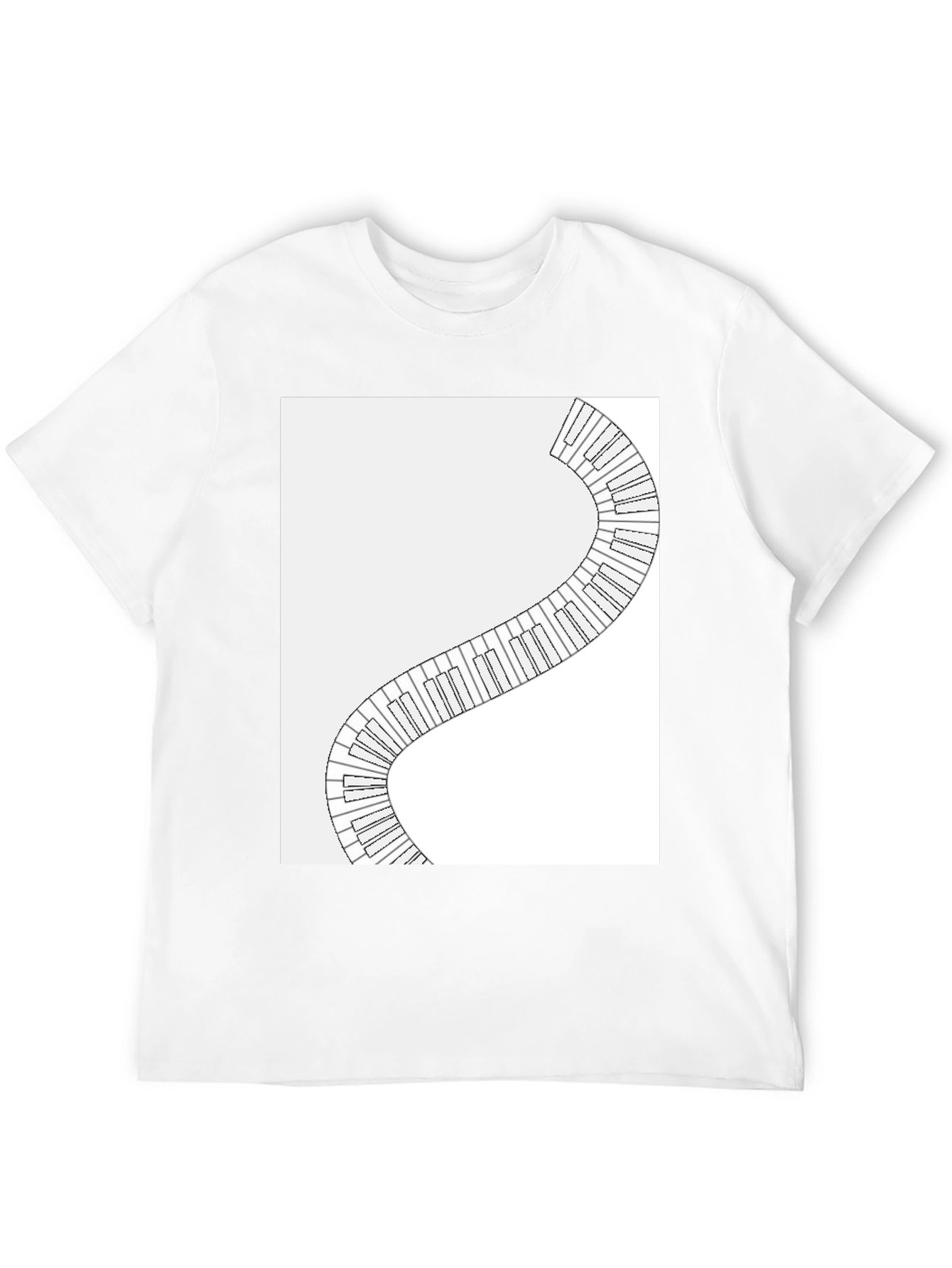 Piano Keys Winding Graphic Tee - Music Lovers T-Shirt