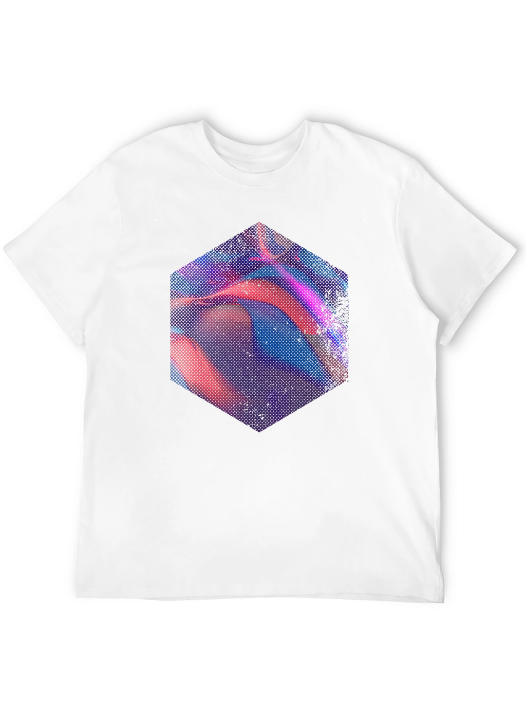 Abstract Hexagon Graphic Tee - Modern Mens Black T-Shirt