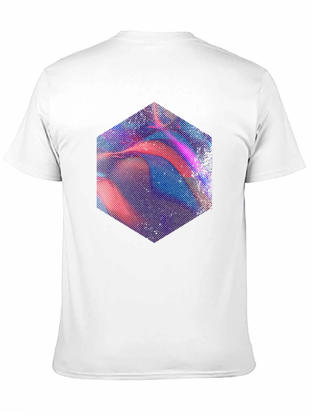 Abstract Hexagon Graphic Tee - Modern Mens Black T-Shirt