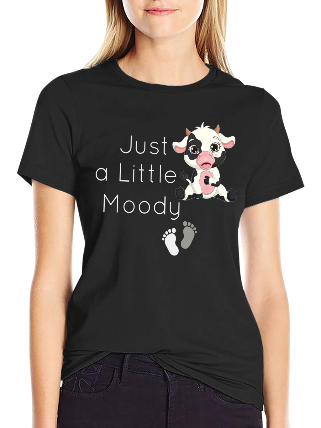 Just a Little Moody Cow Graphic T-Shirt