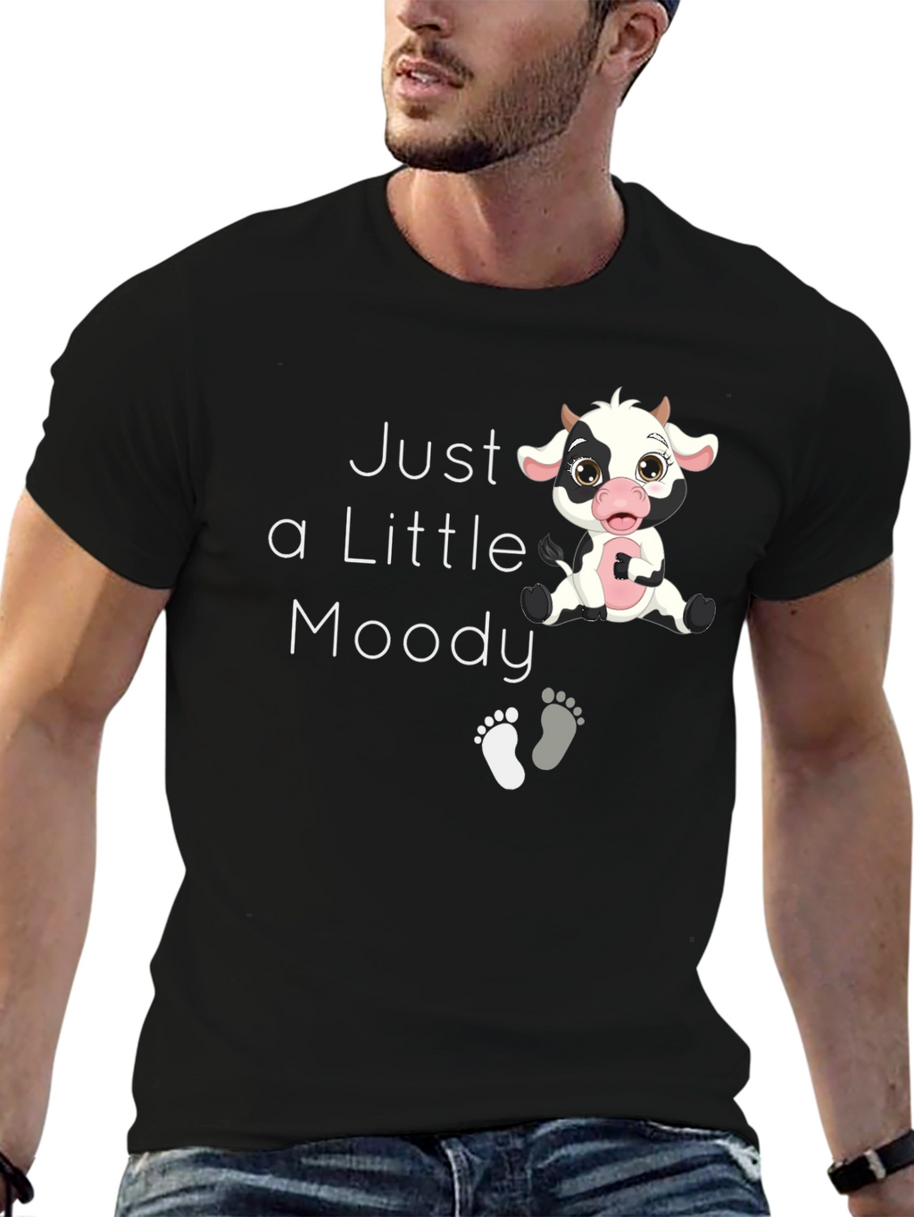 Just a Little Moody Cow Graphic T-Shirt